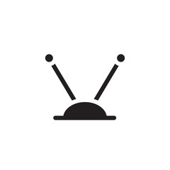 flat glyph black antenna single icon symbol sign, logo template, vector, eps 10
