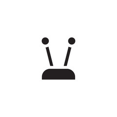 flat glyph black antenna single icon symbol sign, logo template, vector, eps 10