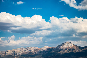 clouds over mountains