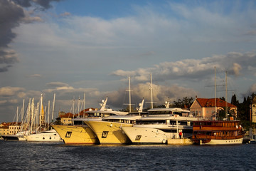 Anchored vessels in Stari grad Hvar