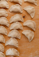 Traditional Ukrainian dish vareniki or Italian ravioli.