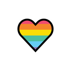 LGBT flag heart icon illustration isolated vector sign symbol