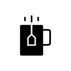Cup with tea bag icon illustration isolated vector sign symbol
