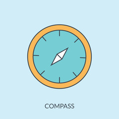 Compass line icon, outline vector sign, linear style pictogram isolated on white. Navigation symbol, logo illustration. Editable stroke