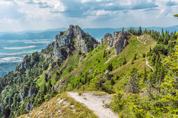 Fototapeta na wymiar Ostra peak in Big Fatra and Turiec basin, Slovakia