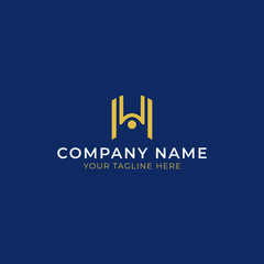 Elegant gold blue letter H logo for any business service