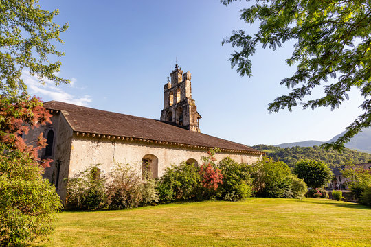 Audressein village church in the department of Ariège, in the Pyrenees, Occitanie region, France