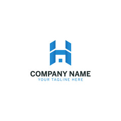 Blue letter H logo for any business and service