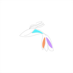 Obraz premium guppies outline logo. colorful guppies fish logo. modern style
