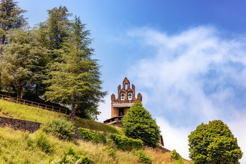 Obraz premium View of the Calvary Chapel, Castillon en Couserans, Ariege, Occitanie, France