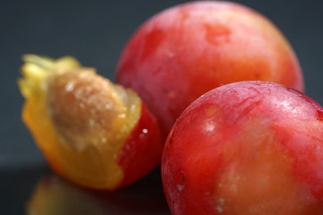 Mirabelle plums from the local garden in Germany are very sweet
