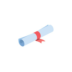 Scroll vector 3d isometric, color web icons set, new flat style. Creative illustration, idea for infographics.