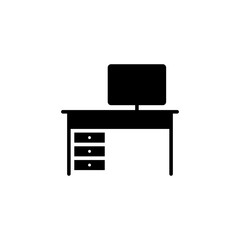 Computer table icon for web and mobile