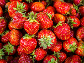 Bunch of ripe red strawberry
