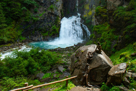 Reinbach Waterfall, Cascate di Riva, near 'Sand im Taufers', Campo Tures, Sommer, South Tirol, Alto Adige, Italy, Europe