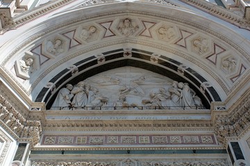 Detail of the facade of Santa Croce, Florence