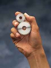hand with gears