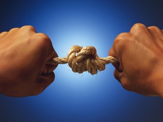hand holding a rope