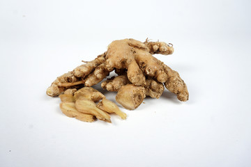 ginger root on white background
