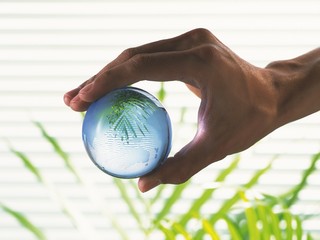 globe in hand