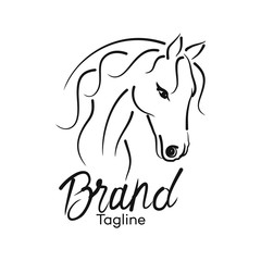 Modern horse logo. Vector illustration.