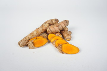  turmeric on white background