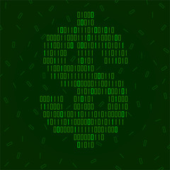 Abstract sign dollar of binary code, logo