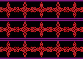 seamless pattern of borneo batik style. traditional Indonesian fabric motif. vector design inspiration. Creative textile background for fashion or cloth. culture motif of dayak