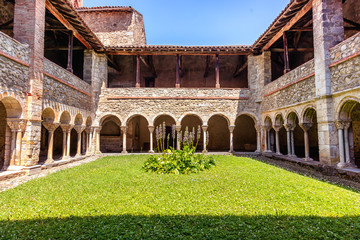 Cloister of the Saint Lizier Cathedral, Ariège department, Pyrenees, Occitanie, France