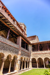 Obraz premium Cloister of the Saint Lizier Cathedral, Ariège department, Pyrenees, Occitanie, France