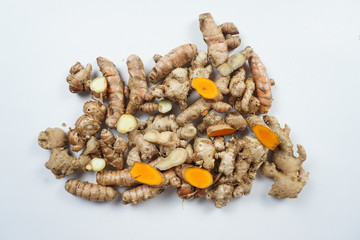 turmeric isolated on white background