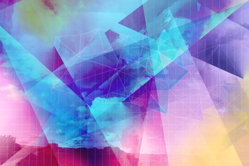 Beautiful, modern, polygonal, triangles brght artistic background