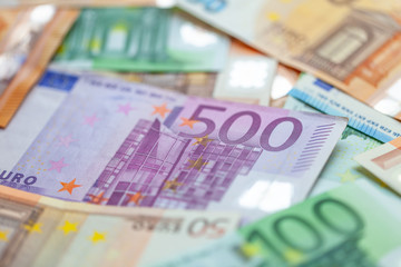 Euro banknotes closeup - Image