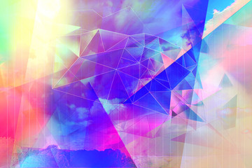 Beautiful, modern, polygonal, triangles brght artistic background