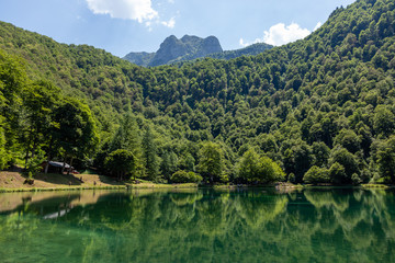 Fototapeta na wymiar Lake Bethmale, Ariège, Occitanie, France