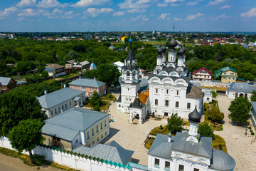 Annunciation Monastery in Murom, Russia. Aerial drone view
