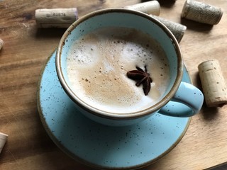 cup of coffee on table in cafe
