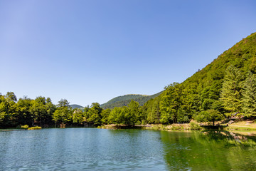 Fototapeta premium Lake Bethmale, Ariège, Occitanie, France