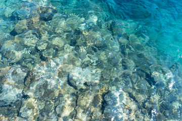 Transparent sea water top view