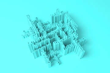 3D business keyword and words cloud. For web page, graphic design, texture or background. CGI rendering.