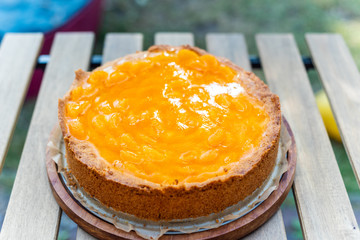 a homemade sour cream mandarin cake