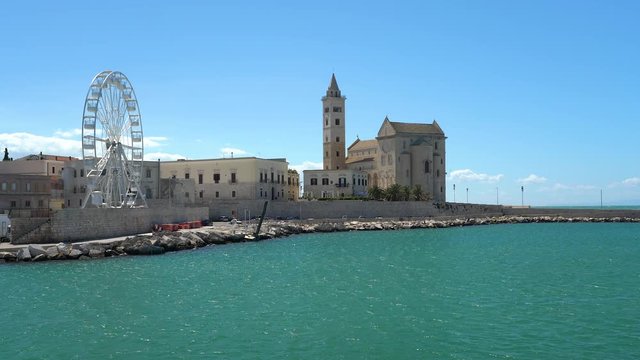 Trani waterfront with the beautiful Cathedral. Province of Barletta Andria Trani, Apulia (Puglia), southern Italy.