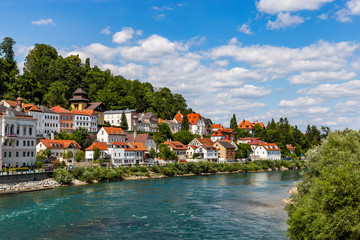 Fototapeta na wymiar Steyr - a town in Austria. Steyr and Enns rivers.