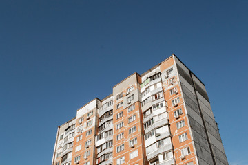 Fototapeta premium Soviet apartment building. Eastern Europe, Kiev