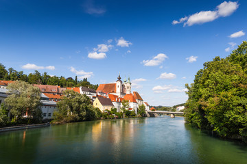 Steyr - a town in Austria. Steyr and Enns rivers.