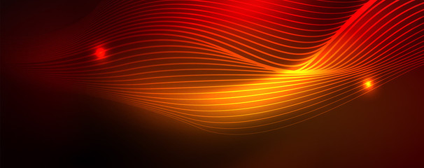 Shiny neon lines techno magic futuristic background, magic energy space light concept, abstract background wallpaper design
