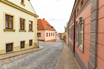 Fototapeta na wymiar Street in Znojmo - Czech Republic. Historical center. Downtown.