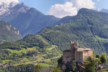 Medieval castle of Saint-Pierre in Aosta Valley, Italy