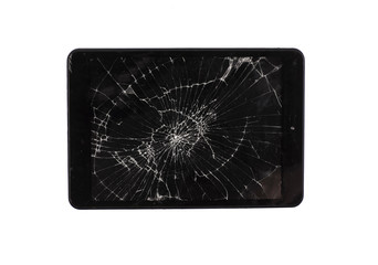 broken black monitor of the smartphone