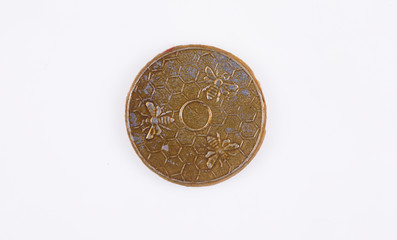 jewelry brooch with stones isolated on white background